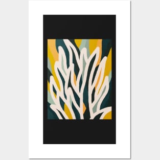 Abstract tropical leaves, Plant, Line art Posters and Art